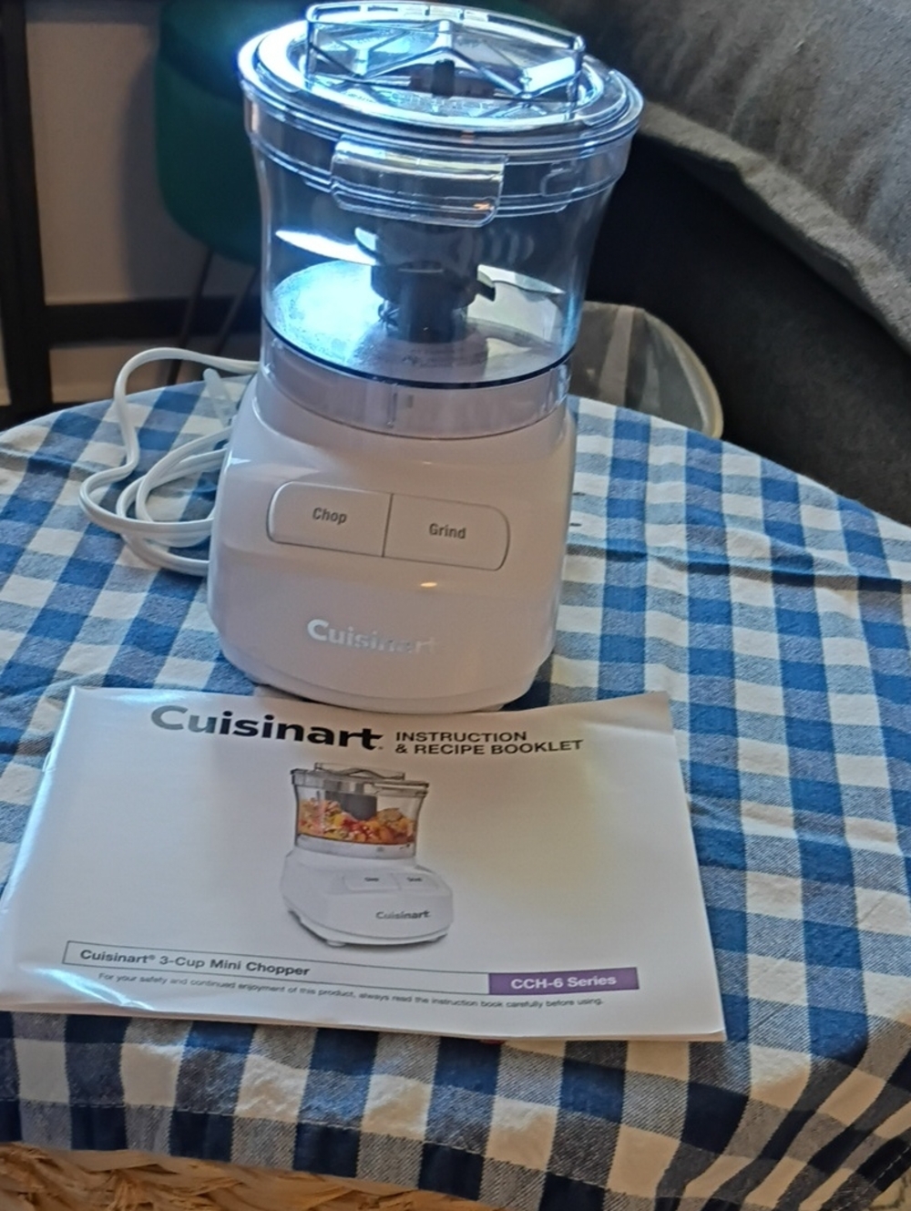 Cuisinart White Mini Chopper with Clear Bowl